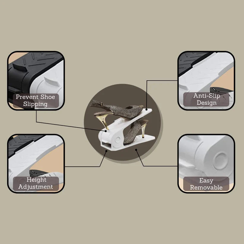StackNest | Plastic Shoe Organizer Slots (Pack of 4)