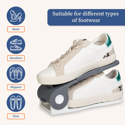 StackNest | Plastic Shoe Organizer Slots (Pack of 4)