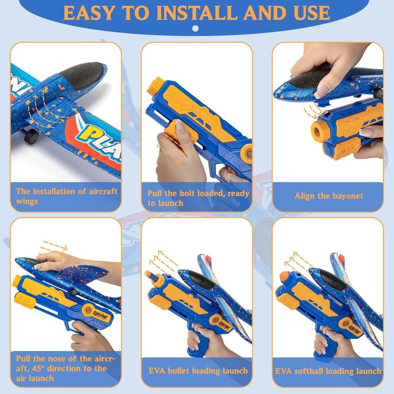 SkyBlaster | 3-in-1 Plane Launcher Toy Set