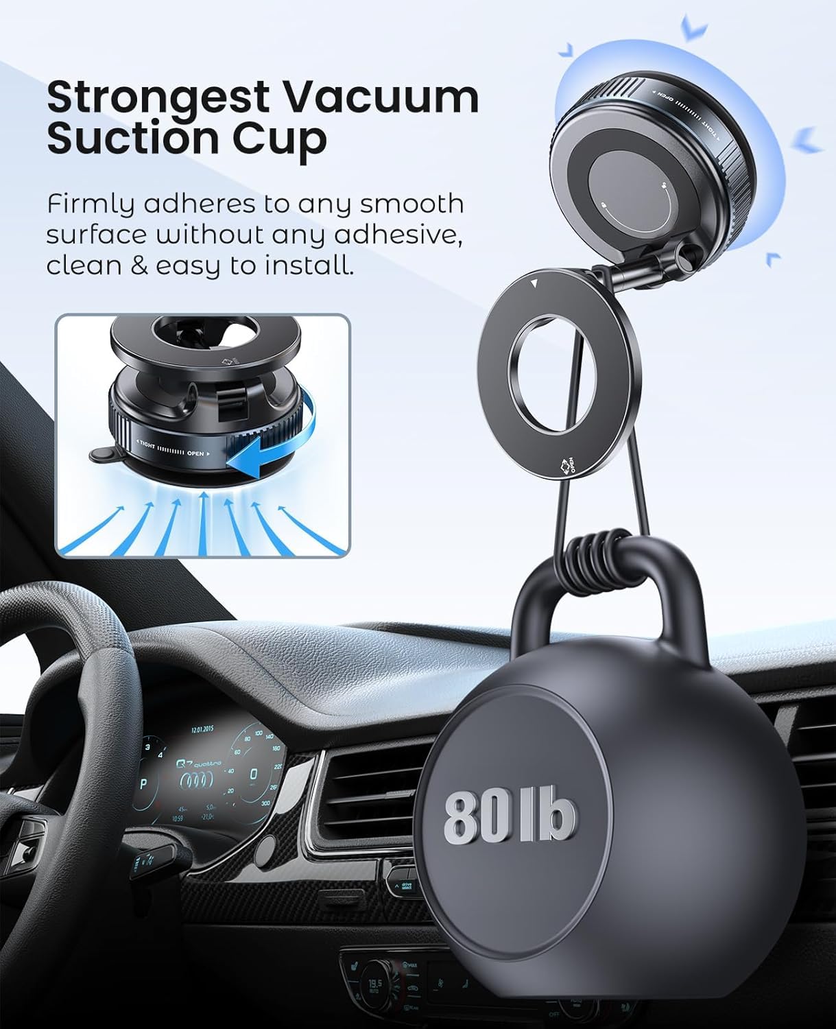 Mountify | Magnetic Vacuum Phone Holder
