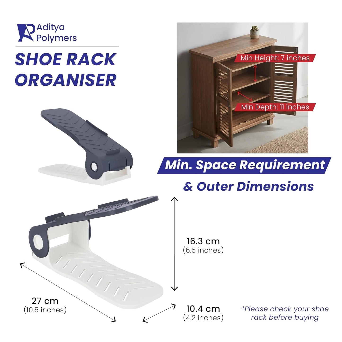 StackNest | Plastic Shoe Organizer Slots (Pack of 4)